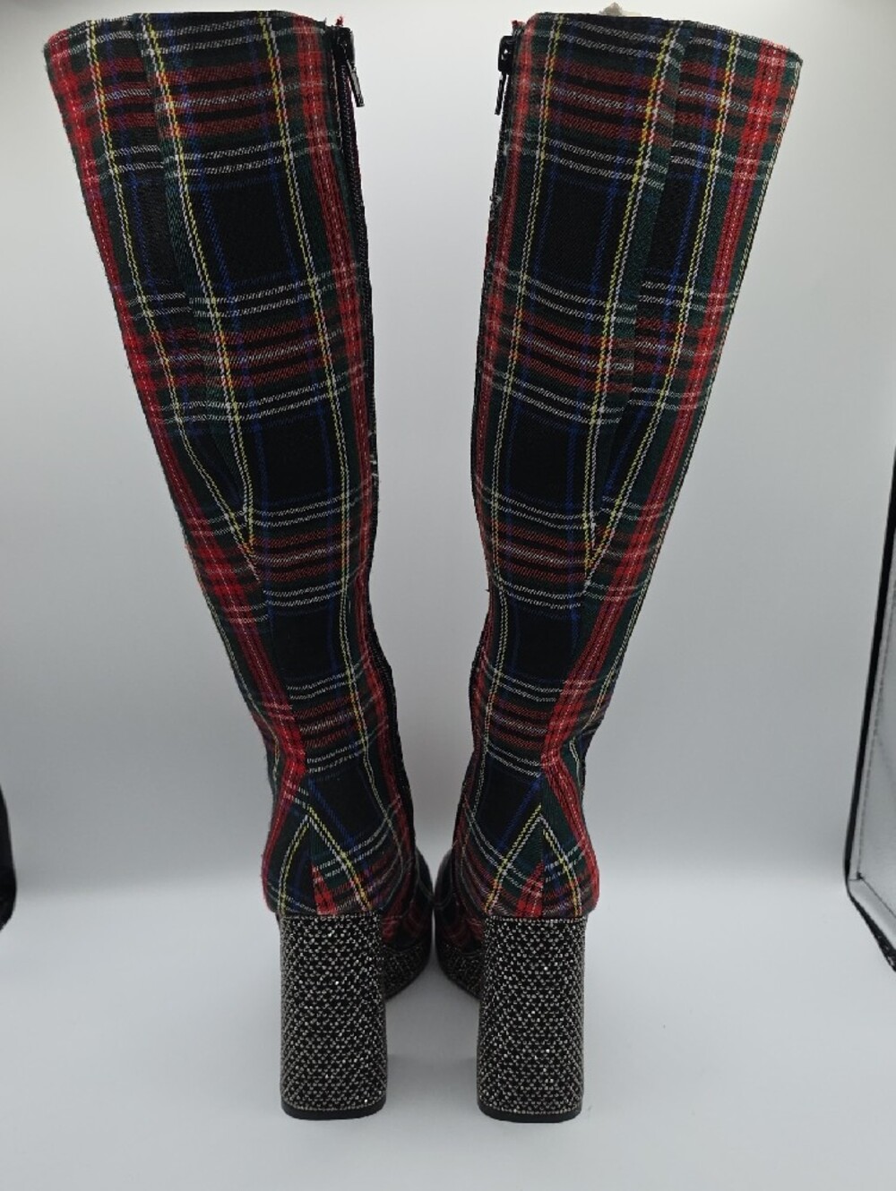 Betsey Johnson Valeria Red & Black Plaid Knee-high Fashion Boots Size 8.5M - Picture 8 of 15